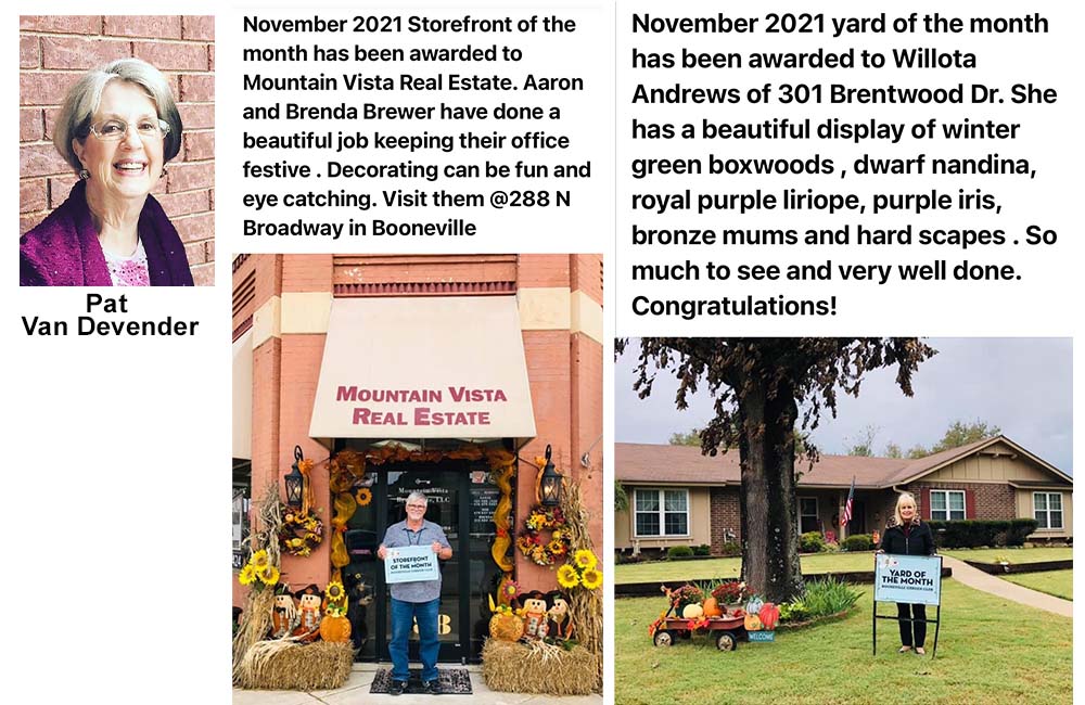 Booneville Garden Club November Winners