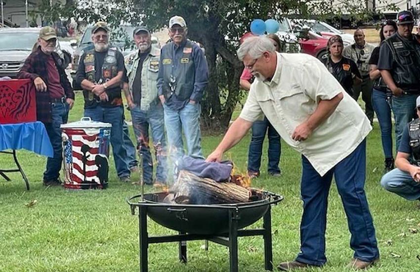 Aaron Brewer flag retirement ceremony 2022