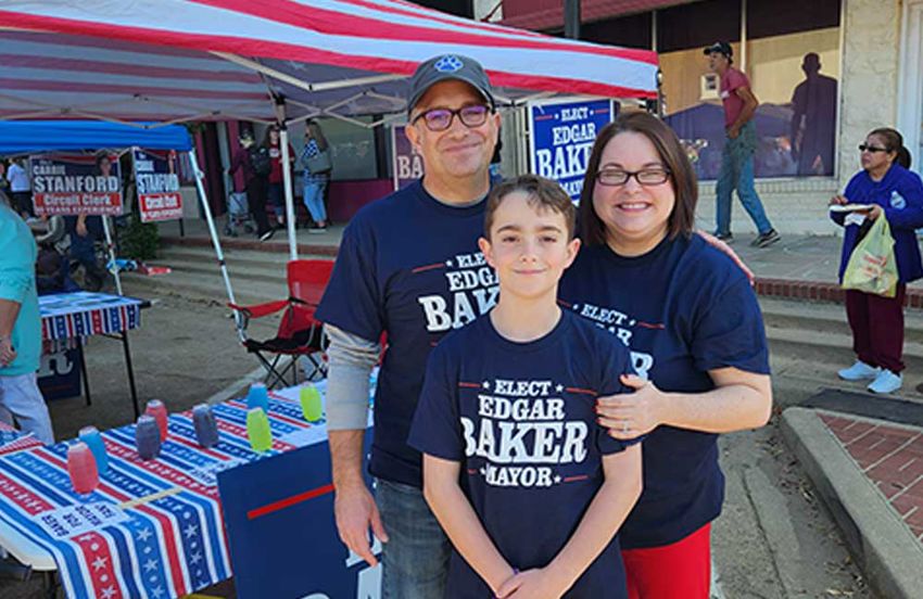 Edgar Baker with his family