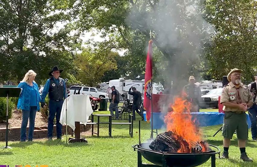 flag retirement ceremony in booneville